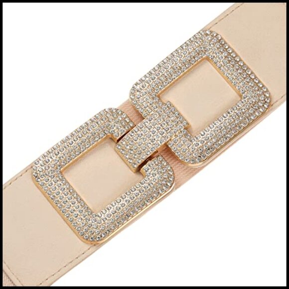 Vintage Elastic Cinch Belt Retro Wide Waist Belt Adjustable Stretchy Elegant main image 4